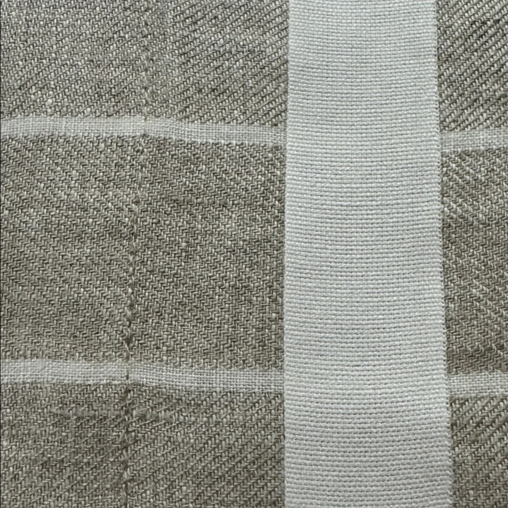 Pottery Barn Belgian Flax Linen Beige and White Striped Standard Pillow Sham Set
